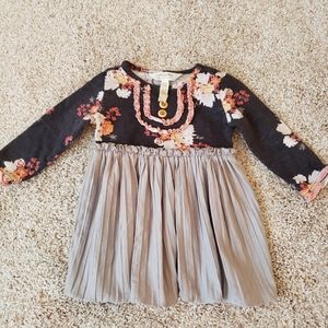 Matilda Jane Floral Pleated Ruffle Dress Size: 6-12 Months